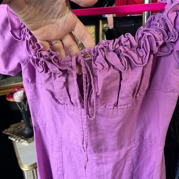 Miss Circle Quinley Lilac Linen Midi Dress - Picture 8 of 15